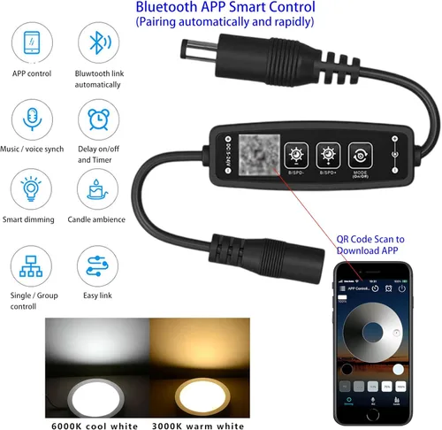 Miniatura 2 de Luces LED inteligentes de disco con control de aplicación, iluminación de gabinete regulable con Bluetooth, sincronización de música y función