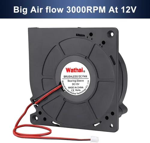 Miniatura 6 de Wathai Ventilador de soplado sin escobillas DC de 120 mm x 32 mm 12 V de alto flujo de aire para radiadores, computadoras de escritorio, consolas