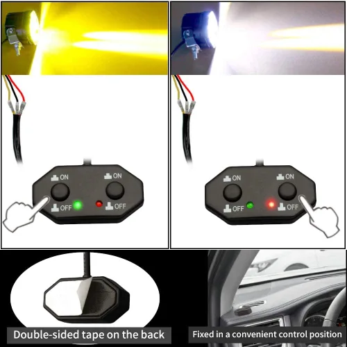 Miniatura 6 de Kit de arnés de cableado de doble color/haz alto y bajo con control remoto DC12V Máximo 300W 40A Luces LED Cable de núcleo de 14AWG Arnés