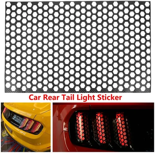 Miniatura 4 de MACHSWON Adhesivo de fibra de carbono/negro brillante para automóvil, 18.9 x 11.8 pulgadas, etiqueta de luz de PVC para la parte trasera del coche