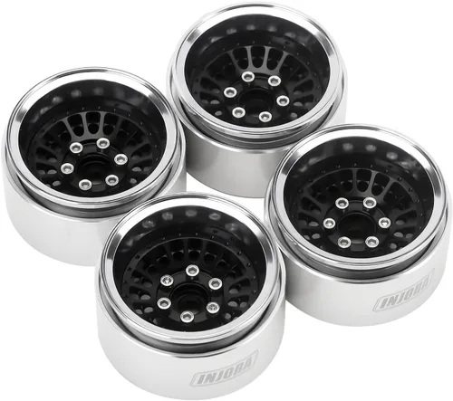 Miniatura 6 de INJORA Turbine 1.9" Beadlock Llanta de rueda Offset -0.394 in Rueda de aluminio para SCX10 Pro TRX4 VS4-10 Gen8 1/10 RC Crawler Car (negro)