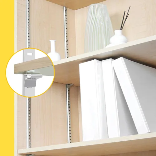 Miniatura 6 de Soporte de Estante Ajustable de 40 Pulgadas Paquete de 8 Plateado Tiras de Pilastra para Estante Riel de Estante Pista de Estante Estantes de Pared