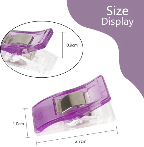Miniatura 5 de Paquete de 45 clips de costura multiusos para acolchar y manualidades, suministros de costura para encuadernar. Colores surtidos y 1 cinta métrica