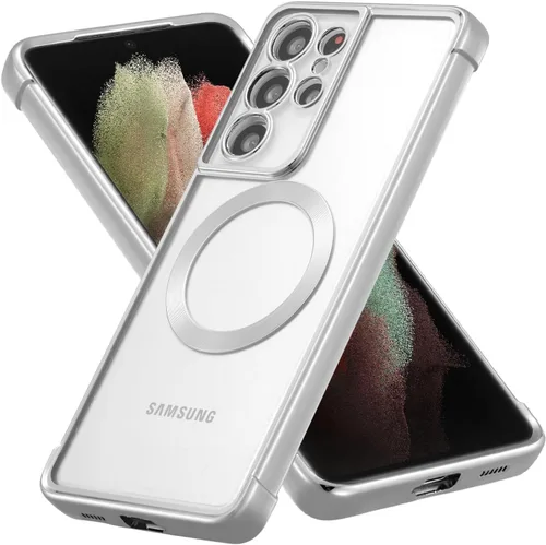 Miniatura 14 de RALEAVO Funda magnética para Samsung Galaxy S22 Ultra Clear [compatible con Magsafe y protección contra caídas de grado militar], transparente, a