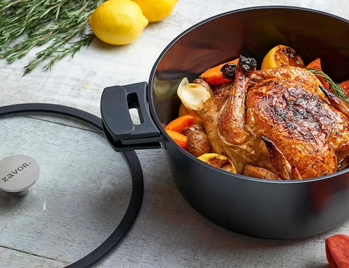 Miniatura 2 de Zavor Horno holandés Noir de 5 cuartos de galón, aluminio fundido de alta calidad con revestimiento de cerámica antiadherente a base de titanio