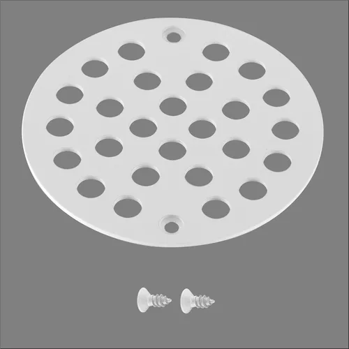 Miniatura 5 de Colador de ducha atornillado de 4 pulgadas Tapa de drenaje Colador de piso de repuesto (blanco)