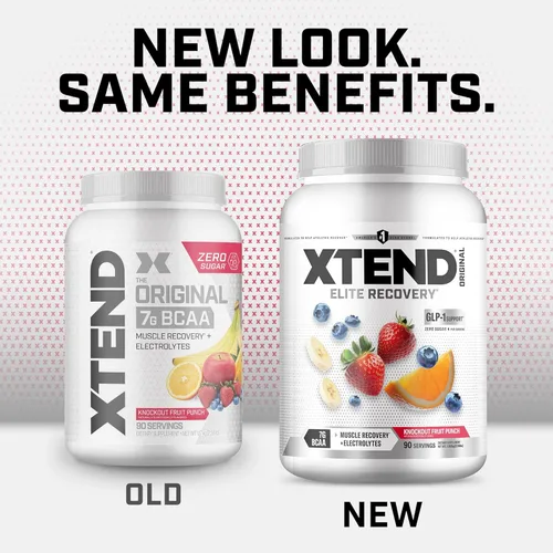 Miniatura 3 de XTEND Original BCAA - Polvo de Frutas Knockout Punch Bebida de recuperación muscular post entrenamiento sin azúcar con aminoácidos 7 g de BCAA