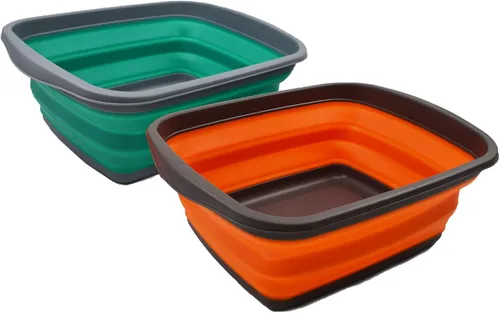 Miniatura 13 de SAMMART - Tina plegable de 10 L (2.6 galones), bañera plegable para platos, lavabo portátil, bañera de plástico que ahorra espacio