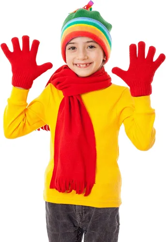 Miniatura 21 de Boao 6 pares de guantes para niños, dedos completos, guantes de punto para niños pequeños, guantes cálidos de invierno para niños y niñas