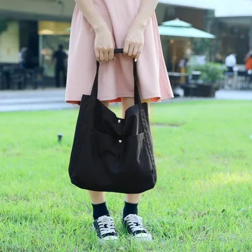 Miniatura 5 de Bolso de lona para mujer, ligero, para el trabajo, la escuela, con asa superior