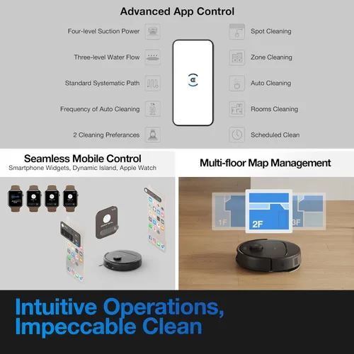 Miniatura 7 de ECOVACS DEEBOT N20e Plus Robot Aspiradora y Trapeadora, succión fuerte de 10000Pa, base de vaciado automático sin bolsa, rodillo sin enredos