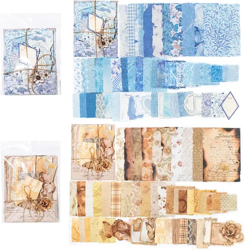 Papeles decorativos para álbumes de recortes, paquete de 200 piezas de papel de patrón, kit de suministros para álbumes de recortes con efímera,