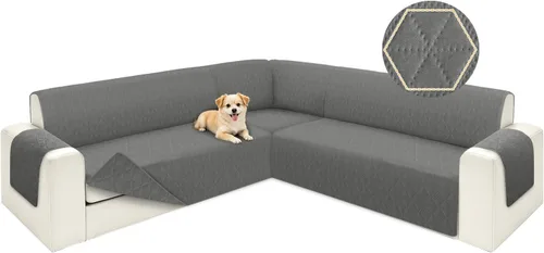 Miniatura 11 de ALIECOM Fundas para sofá seccional de esquina en forma de L Fundas para sofá reversibles lavables para sofá seccional Funda para sofá deslizable