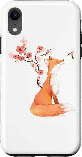 Miniatura 25 de The Cute Fox and Hummingbird Cherry Blossom Flower Present Case for iPhone 17