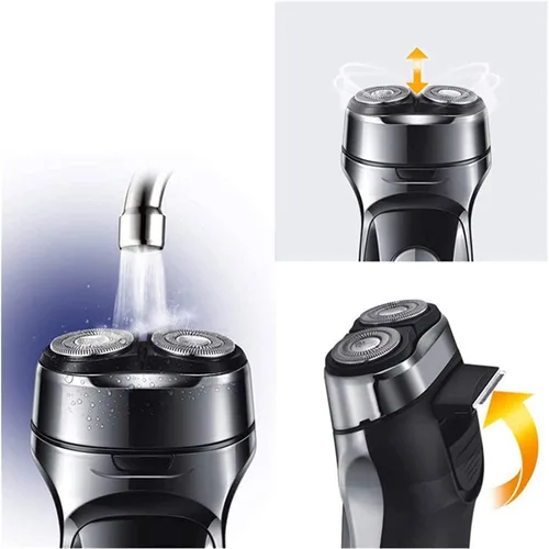 Miniatura 6 de Afeitadoras eléctricas para hombres, maquinilla de afeitar eléctrica para hombre, seco y húmedo, impermeable, rasuradora facial rotativa, afeitadora