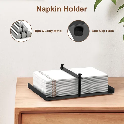 Miniatura 3 de Servilletero plano para mesa, dispensador de servilletas de cocina, bandeja para toallas de invitados, bandeja rectangular para comedor, facturas