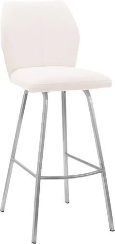Miniatura 2 de Armen Living Taburete de cuero sintético gris Tandy y metal negro de 26 pulgadas