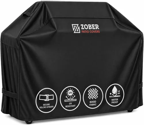 Miniatura 16 de ZOBER Funda resistente para parrilla de barbacoa, 58 pulgadas, impermeable, de doble capa, se adapta a la cubierta de parrilla de gas Weber