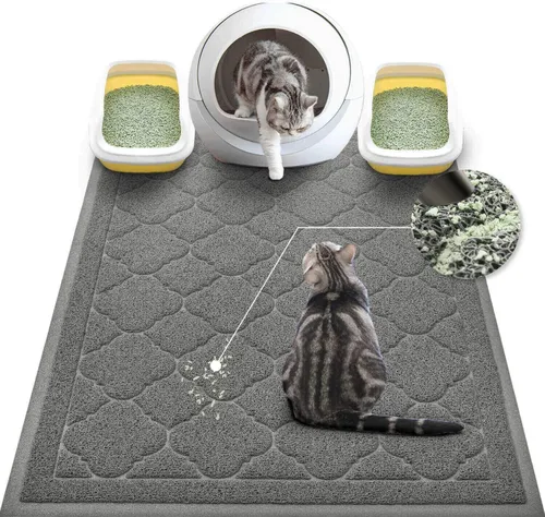 Miniatura 15 de WePet Tapete para caja de arena para gatos, almohadilla de PVC de alta calidad, alfombra de captura duradera, sin ftalatos, resistente a la orina