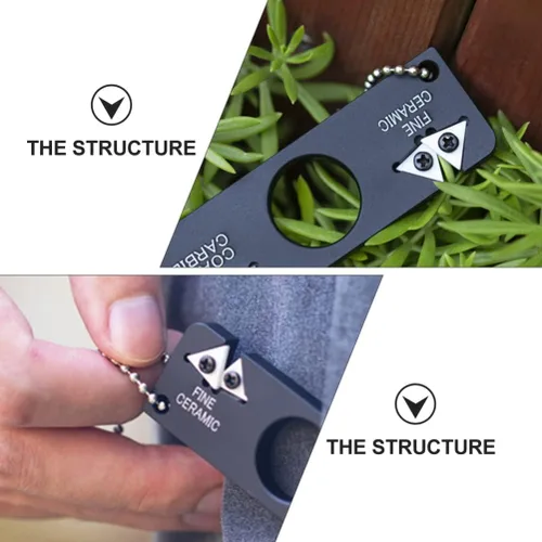 Miniatura 5 de Mini sacapuntas, sacapuntas portátil de bolsillo para piedra de esmeril, herramienta de afilado al aire libre con para salir de camping, senderismo