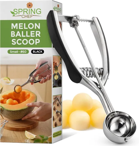 Miniatura 15 de Spring Chef Cuchara Extra Pequeña para Galletas, Boleador de Melón de Acero Inoxidable, Cuchara para Hornear, Gatillo con Resorte para Masa