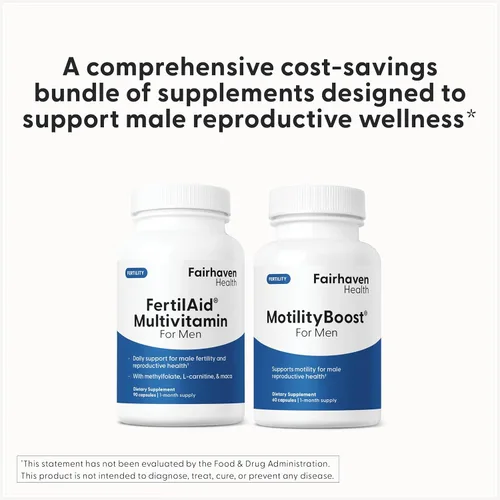 Miniatura 5 de FertilAid para hombres y MotilityBoost Combo, vitaminas prenatales y suplemento de fertilidad masculina para apoyar el recuento y la motilidad
