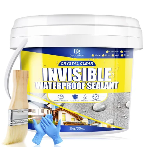 Revestimiento impermeable transparente, sellador impermeable transparente de 35 onzas, sellador de grietas de hormigón para techos, paredes, madera