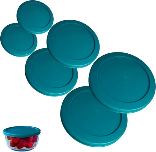 Miniatura 13 de Tapas/Cubiertas de repuesto naranja, azul, rojo de 2, 4 y 7 tazas para cuencos de almacenamiento Pyrex, Anchor Hocking y KlareWare *Solo tapas