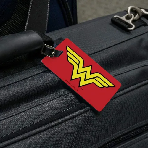 Miniatura 5 de Wonder Woman - Juego de 2 tarjetas de identificación con logotipo clásico para equipaje de mano