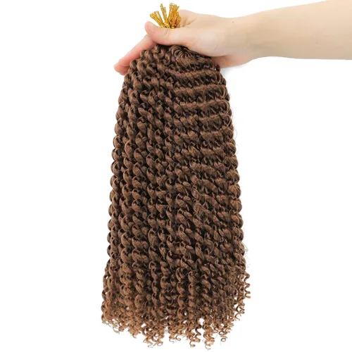 Miniatura 34 de Dansama - 7 paquetes de extensiones de cabello trenzado ondulado Passion Twist, extensiones de cabello de trenzas con ganchillo estilo mariposa, #1B