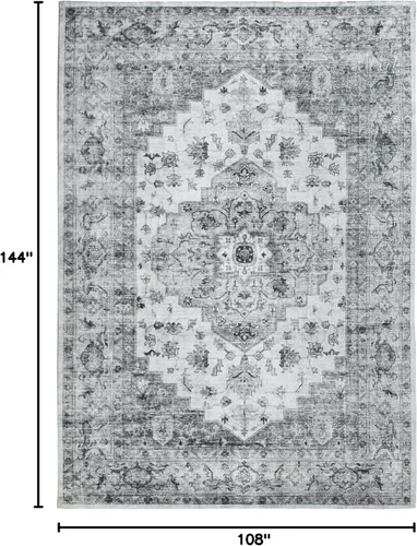 Miniatura 436 de Syalife 4x6 Alfombra Lavable para Área, Ultra Suave Antideslizante, Pila Baja, Alfombra Vintage Resistente a Manchas para Sala de Estar, Alfombra