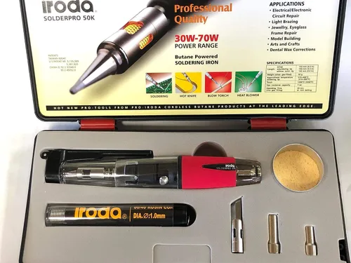 Miniatura 2 de Iroda SOLDERPRO 50 - Kit de soldador de butano recargable inalámbrico y antorcha