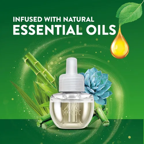 Miniatura 3 de Air Wick Recambio de aceite perfumado para enchufar, 5 unidades, agave azul y bambú, ambientador, aceites esenciales