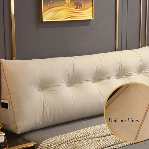 Miniatura 3 de Cómoda almohada lumbar para descansar en cama, cojín de respaldo de lectura, almohada triangular para cabecero, almohada de descanso de cuña, Gris