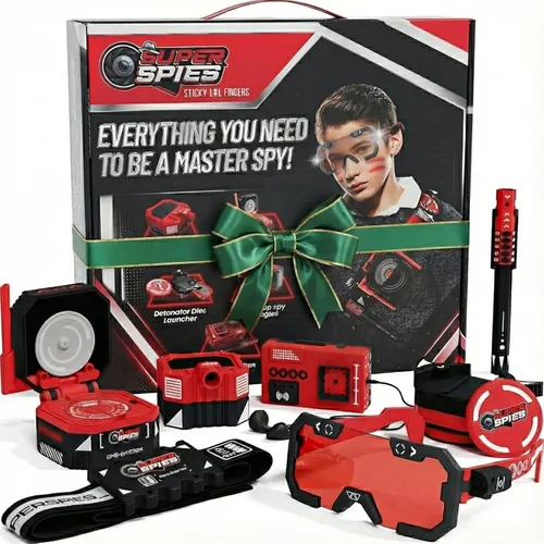 STICKY LIL FINGERS SuperSpies Secret Agent Spymaster Kit - Spy Gear Ninja Juguetes y artilugios para niños de 8 a 12 años Kit de detective