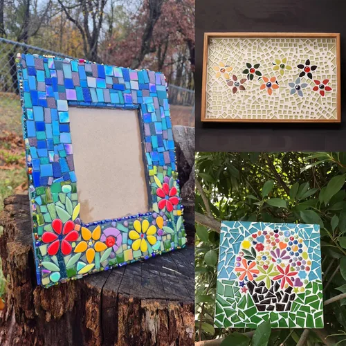 Miniatura 4 de Azulejos de mosaico de cerámica para manualidades, azulejos de mosaico de pétalos de colores surtidos de 7 onzas para suministros de arte, kit
