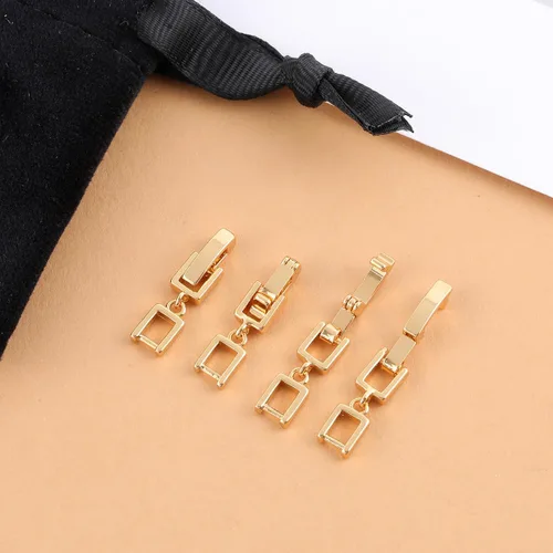 Miniatura 3 de Extensor de pulsera de collar dorado para mujer, 4 cierres plegables de joyería para fabricación de joyas