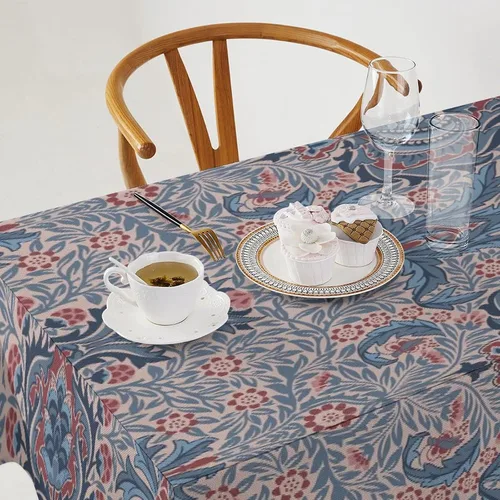 Miniatura 200 de Mantel Floral Retro de Pájaros, Diseño Original Bohemio William Morris Estampado Cubierta de Mesa para Hogar Picnic Fiesta Comedor Cocina William