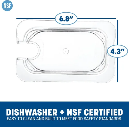 Miniatura 3 de Carlisle FoodService Products 10337U07 StorPlus Tapa universal de policarbonato de superficie plana con muescas para alimentos de noveno