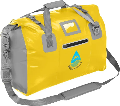 Miniatura 14 de Skog Å Kust Duffelsak - Bolsa de lona impermeable resistente para deportes, viajes y más, tamaños de 40, 60 y 90 litros, Negro, Deportivo/resistente
