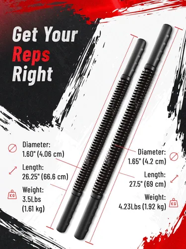 Miniatura 4 de Barra Power Twister Flex de Zenooze, El Equipo de Ejercicio de la Parte Superior Definitivo para Fortalecer Tu Entrenamiento de Pecho, Hombros