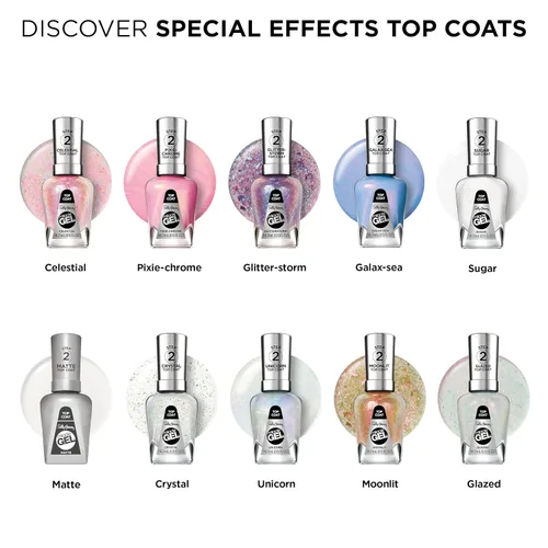 Miniatura 4 de Sally Hansen Miracle Gel™, capa superior mate 102, de larga duración, fórmula tipo gel, sin necesidad de lámpara UV, esmalte de uñas transparente