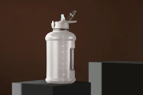 Miniatura 4 de H2O Capsule INSPO Botella de agua de medio galón con marcador de tiempo y popote. Motivacional seguidor de hidratación. Jarra grande sin BPA, segura