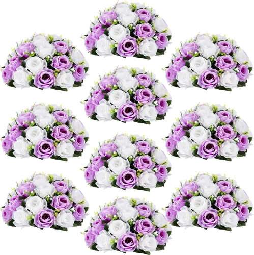 Miniatura 19 de Centros de mesa de flores para mesas de boda: decoraciones de mesa de Halloween, bolas de flores negras, centros de mesa para compromiso, ceremonia