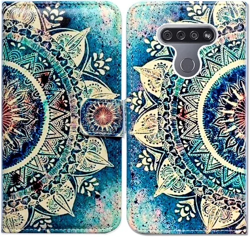 Miniatura 25 de Bcov Funda para LG K51/LG Reflect (LM-K500), diseño de libélula colorida funda de piel con tapa y ranura para tarjeta soporte para LG K51/LG Q51
