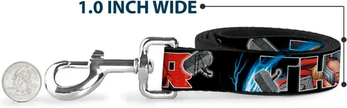 Miniatura 5 de Buckle-Down Correa para mascotas - THOR Poses/Martillo - 6 pies de largo - 1" de ancho