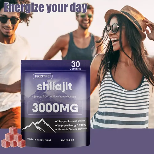 Miniatura 8 de Gomitas puras de Shilajit del Himalaya para hombres y mujeres, 100% naturales y orgánicas, más de 85 minerales traza y ácido fúlvico, 30