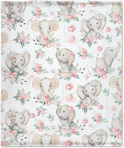 Miniatura 26 de Bonita manta de franela de elefante, ultra suave y acogedora, manta de forro polar ligera y mullida, manta de felpa cálida para sofá, cama, 30 x 40