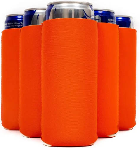 Miniatura 25 de QualityPerfection Fundas delgadas para enfriar latas, cerveza/energía (paquete de 6) para bebidas en blanco, 12 onzas, alta calidad, 0.157 in