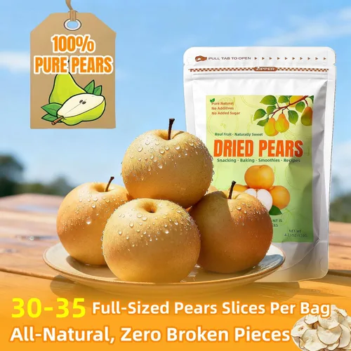 Miniatura 7 de Rebanadas de pera seca deshidratadas a granel, frutas secas sin azúcar añadido, totalmente veganas naturales. Peras secas para té, cócteles